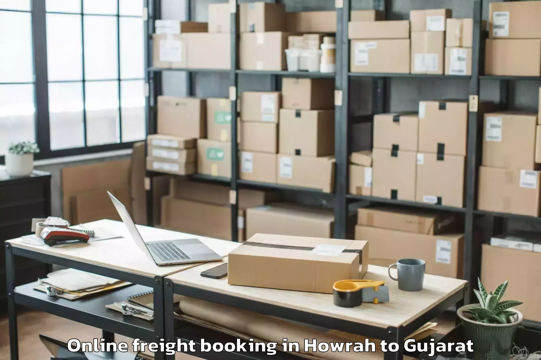 Discover Howrah to Khambhalia Online Freight Booking